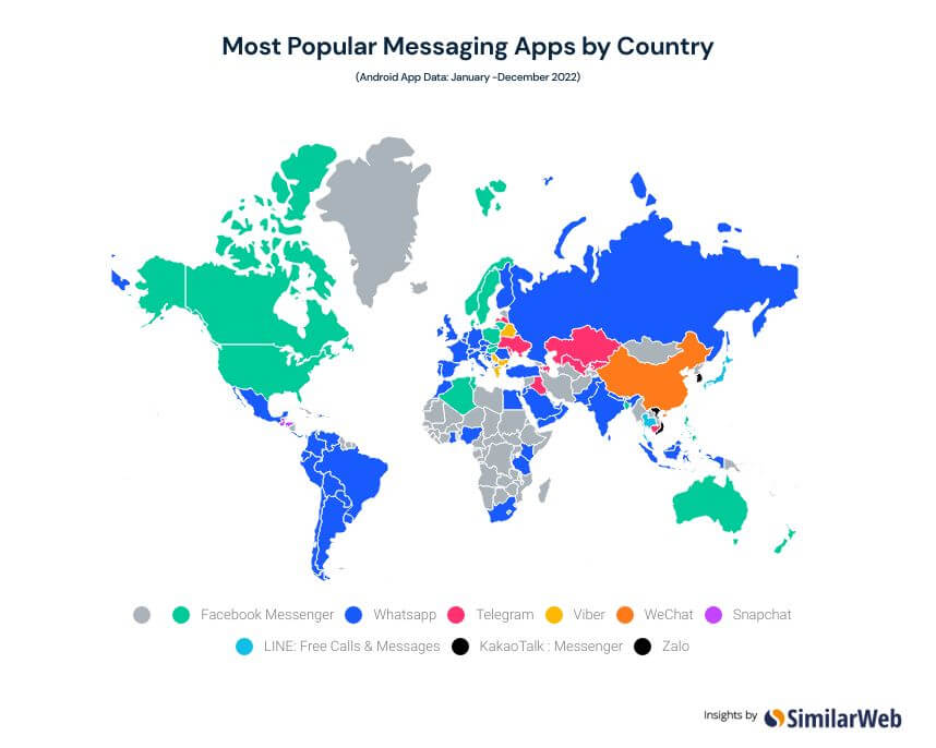 Most popular messaging apps 2023